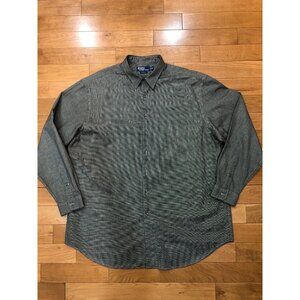 Polo Ralph Lauren 100% Cotton Black & Gray Button Front Shirt Size 2XLT